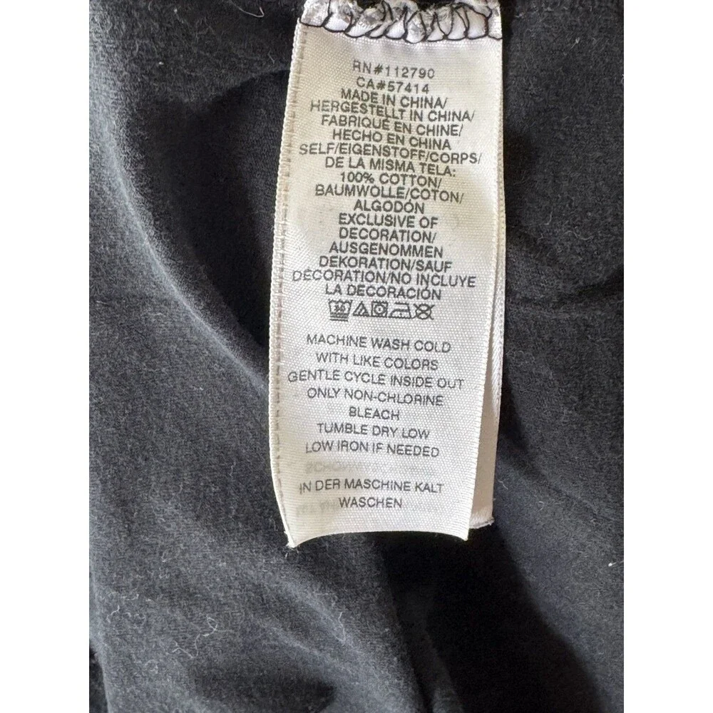 True Religion World Tour Buddha Graphic T Shirt Black Adult Large Bleached